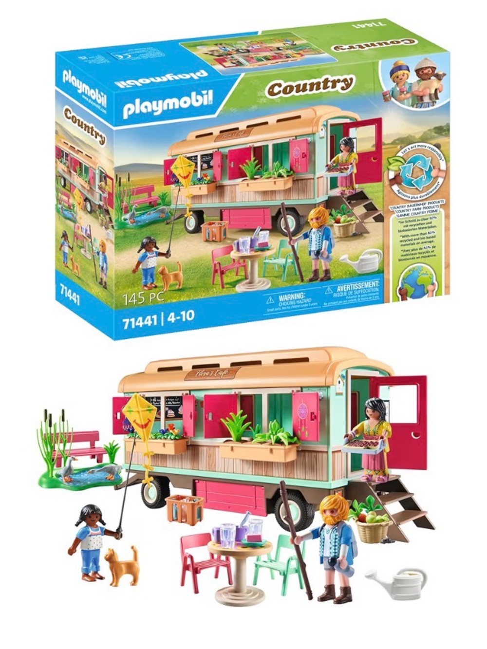 NWT Playmobil Country Cozy Trailer Cafe Playset